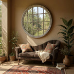 Extra Large Mirror Round Wall All Glass Bevelled Classic Round 120 x 120CM