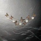 Butterfly Candle Holder Gold Wall Mounted Metal Home Art Deco Gift 79cm