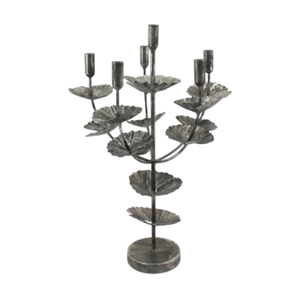 Flower Shaped Candelabra Candle Holder Silver Metal Home Art Deco Gift 57cm