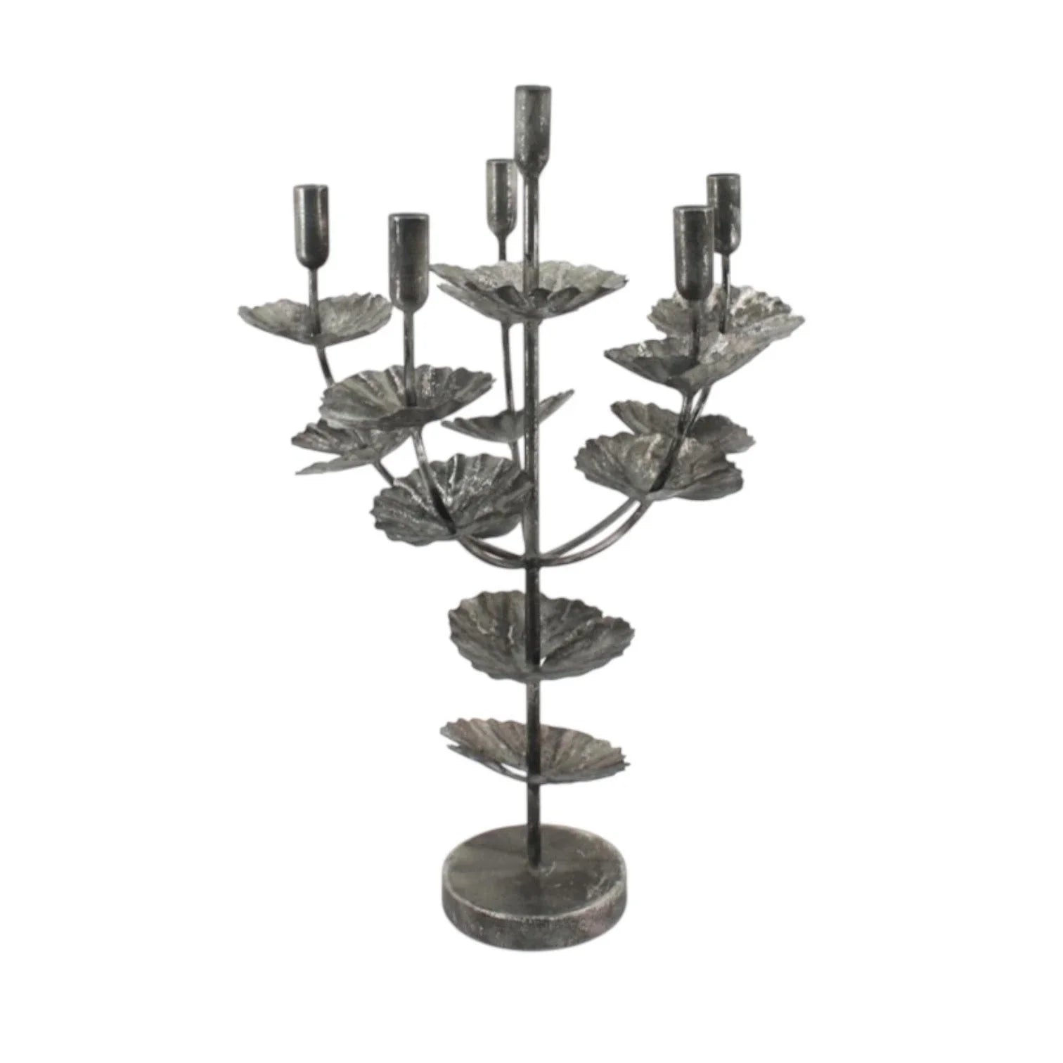Flower Shaped Candelabra Candle Holder Silver Metal Home Art Deco Gift 57cm