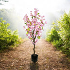 Pink Cherry Tree 120cm Large Artificial Fake Tropical Plant Pot Indoor Outdoor