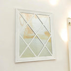 Large Mirror Square Wall Glass Classic White 100 x 80CM