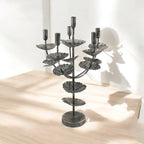 Flower Shaped Candelabra Candle Holder Silver Metal Home Art Deco Gift 57cm