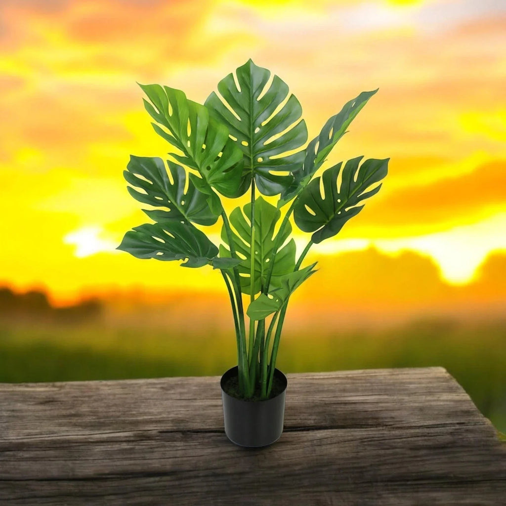 Monstera Bonsai Tree 90cm Large Artificial Fake Tropical Plant Indoor Outdoor