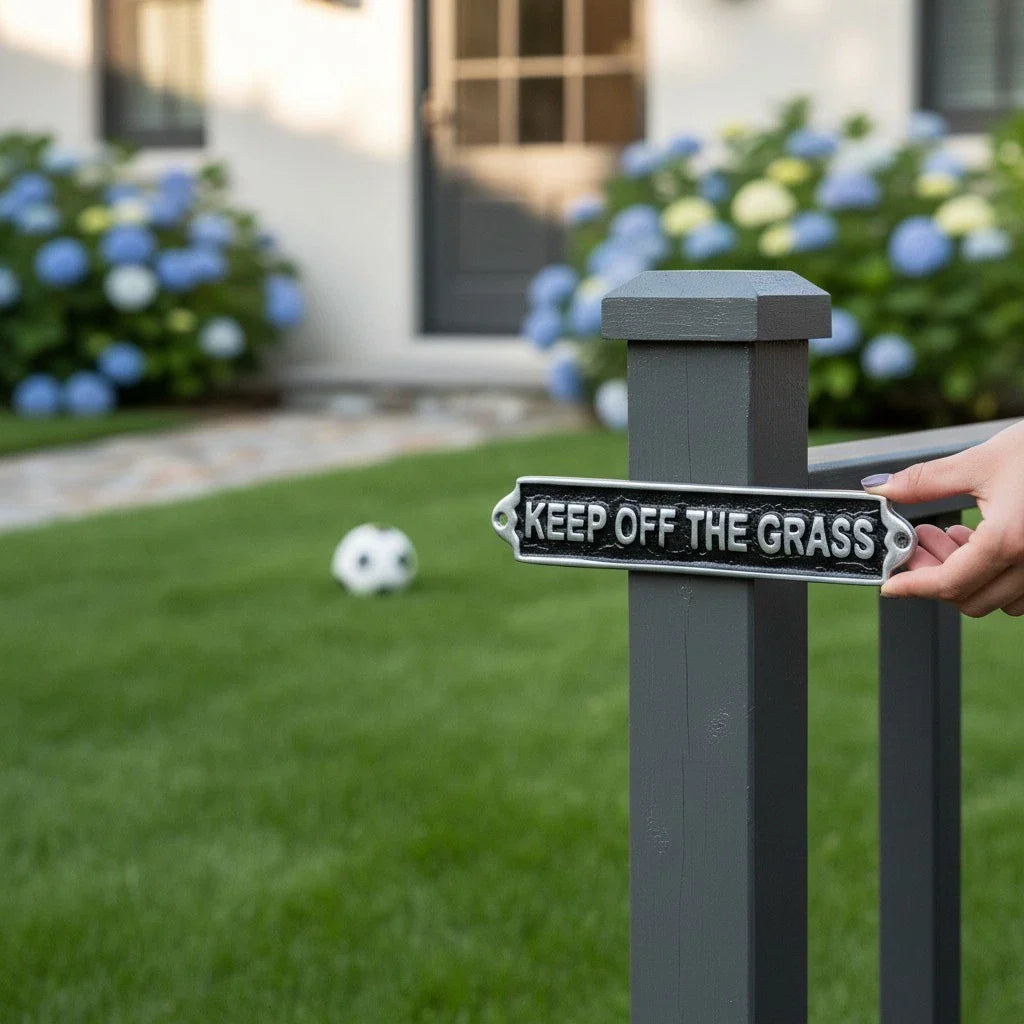 Keep Off The Grass Aluminium Door Sign – Fun Birthday Gift Humorous Wall Decor