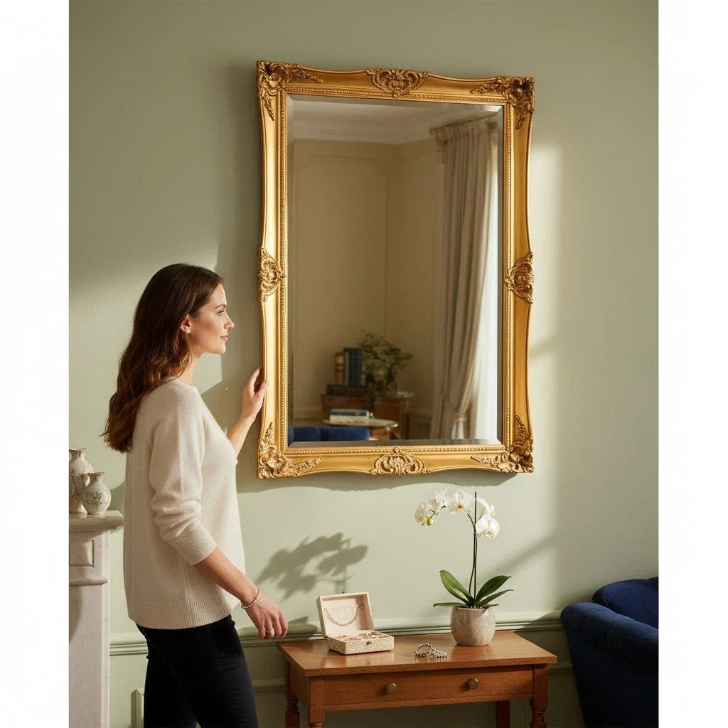 Extra Large Mirror Gold Bevelled Thick Classic Art Frame Wall 150cm x 60cm
