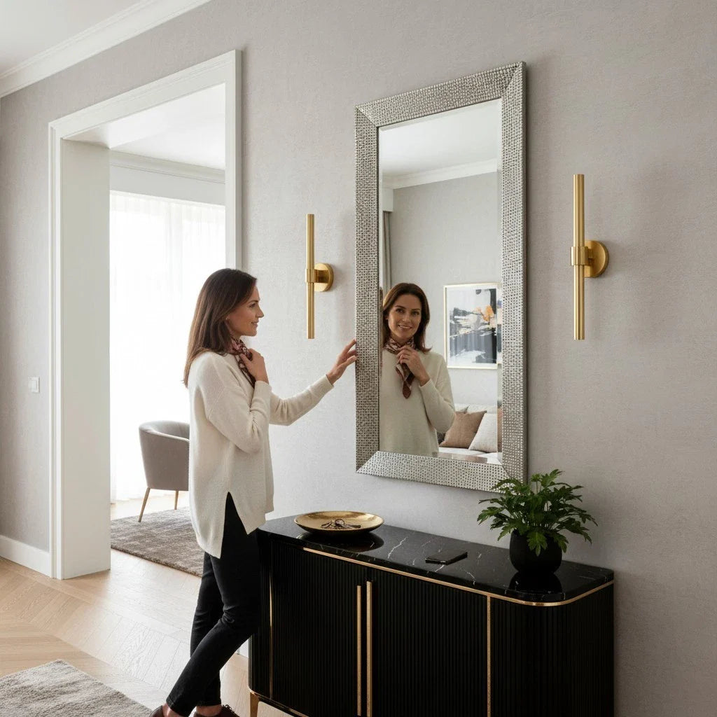 Extra Large Mirror Silver Bevelled Thick Classic Art Frame Wall 140cm x 80cm