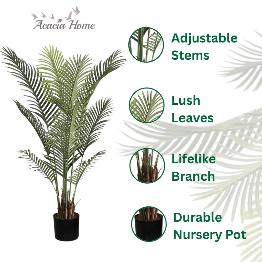 Palm Tree 130cm Large Artificial Fake Tropical Plant in Pot Indoor Outdoor Decor