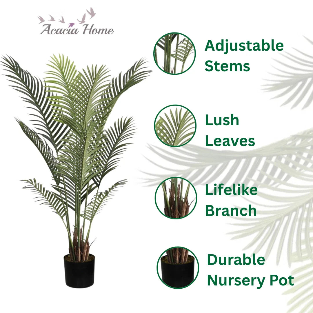 Palm Tree 130cm Large Artificial Fake Tropical Plant in Pot Indoor Outdoor Decor