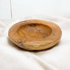 Teak Root Bowl 40cm Antique Rustic Kitchen Hand Carved Wood Fruit Food Deco
