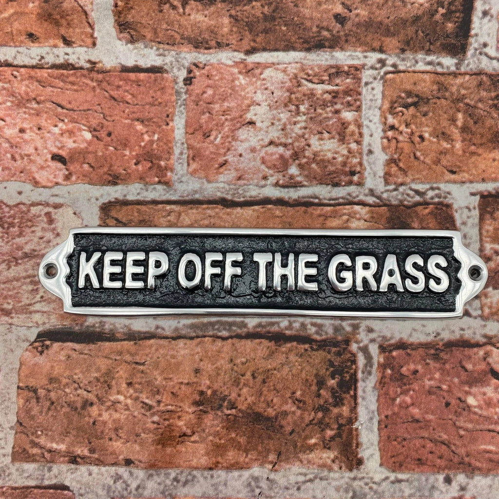Keep Off The Grass Aluminium Door Sign – Fun Birthday Gift Humorous Wall Decor