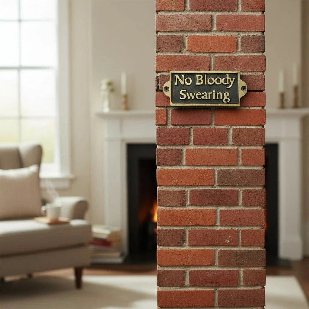 No Bloody Swearing Humor Wall Sign Door Sign 16 x 6 cm. Birthday Male Gift