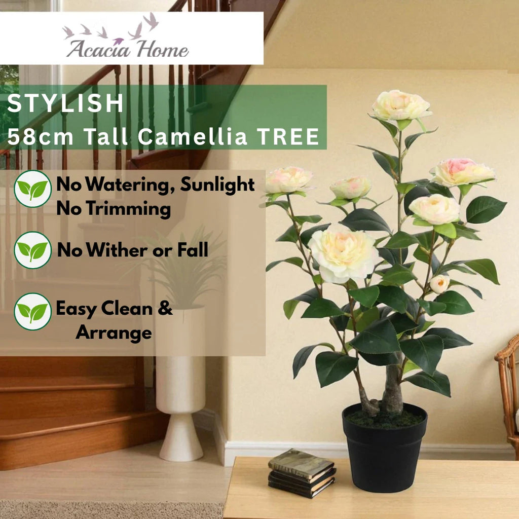 Camellia Plant 58cm Artificial Tree Fake Tropical Plant Indoor Outdoor