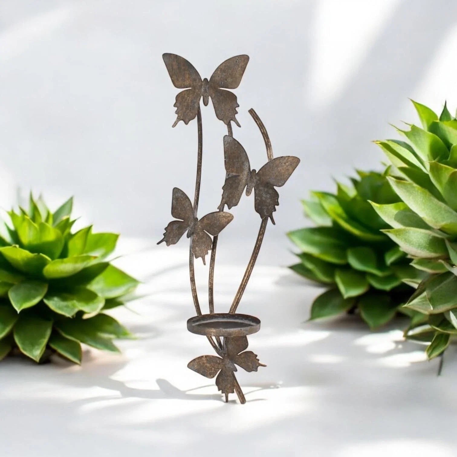 Butterfly Candle Holder Gold Wall Mounted Metal Home Art Deco Gift 45cm