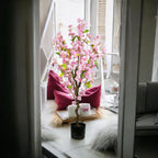 Pink Cherry Tree 120cm Large Artificial Fake Tropical Plant Pot Indoor Outdoor