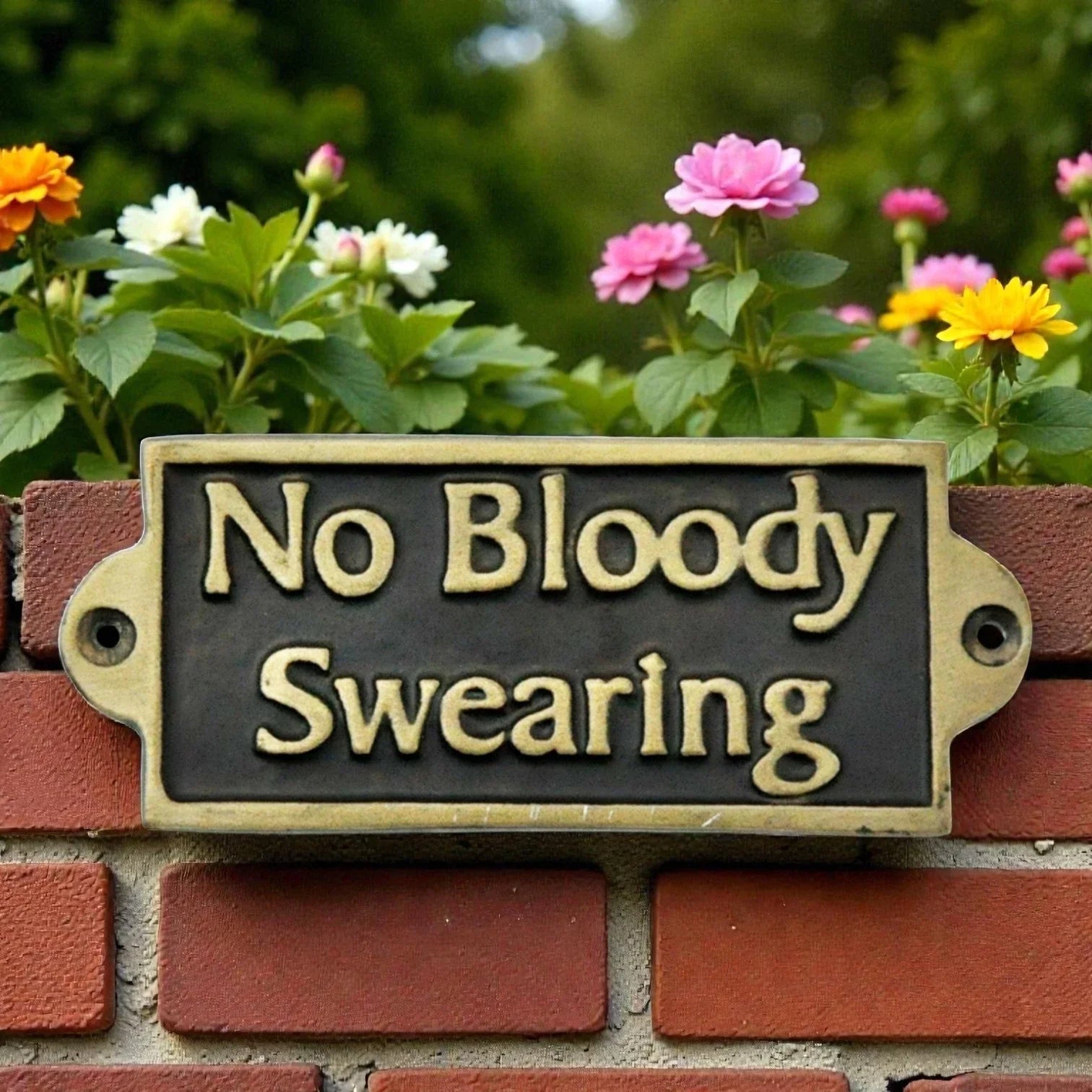 No Bloody Swearing Humor Wall Sign Door Sign 16 x 6 cm. Birthday Male Gift