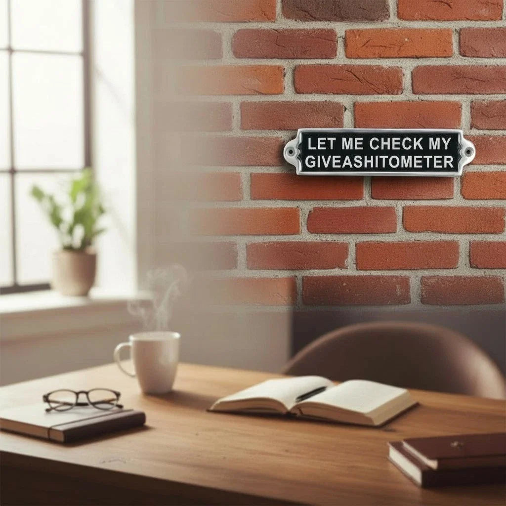 Give a Joke Aluminium Cast Iron Door Sign Humorous Gift Wall Decor Sign 20cm