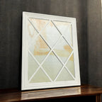 Large Mirror Square Wall Glass Classic White 100 x 80CM