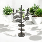 Flower Shaped Candelabra Candle Holder Silver Metal Home Art Deco Gift 57cm