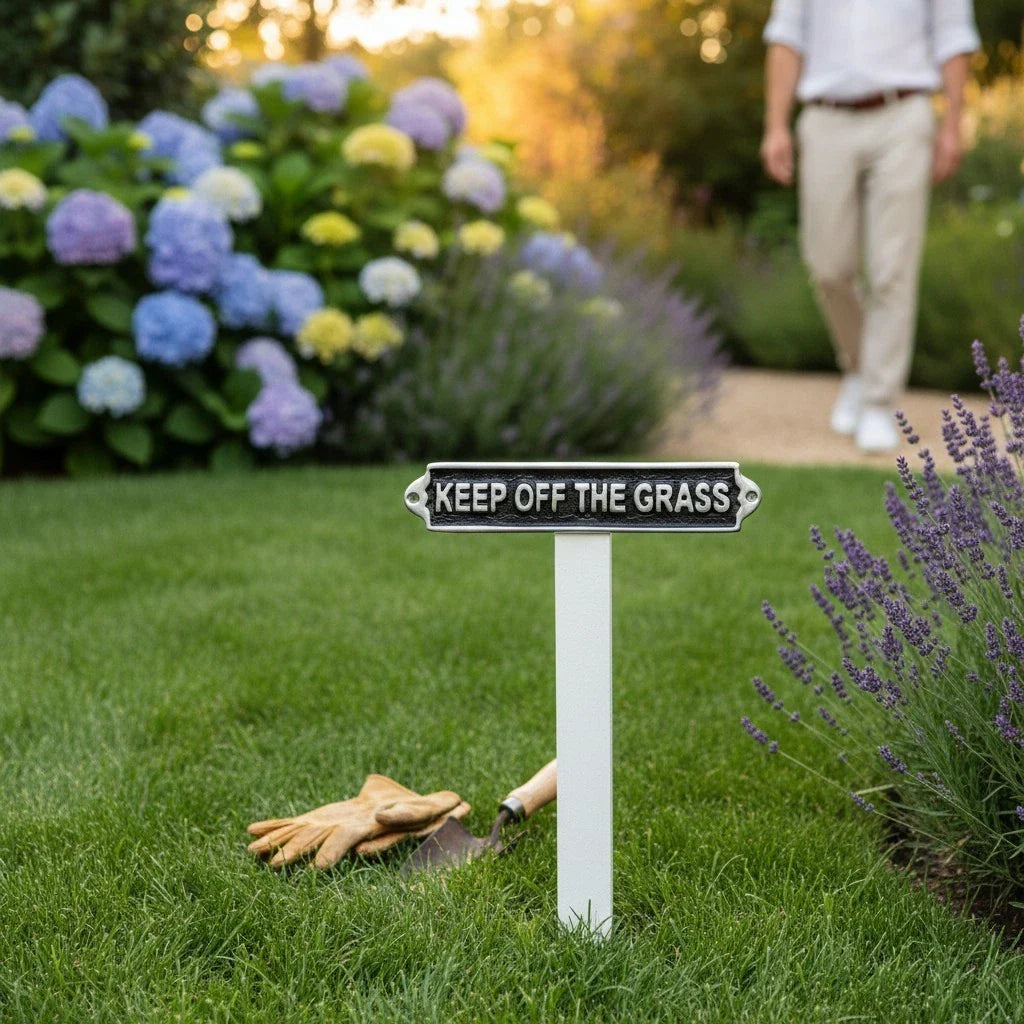 Keep Off The Grass Aluminium Door Sign – Fun Birthday Gift Humorous Wall Decor