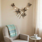 Butterfly Candle Holder Gold Wall Mounted Metal Home Art Deco Gift 55cm