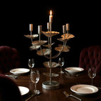 Flower Shaped Candelabra Candle Holder Silver Metal Home Art Deco Gift 57cm