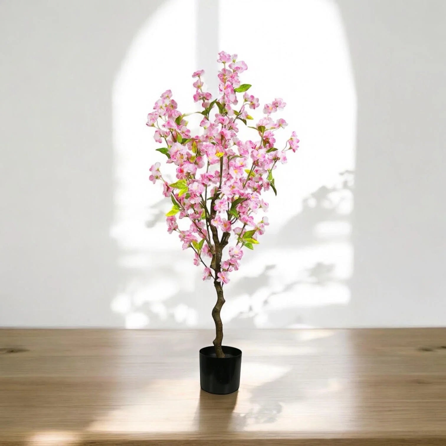 Pink Cherry Tree 120cm Large Artificial Fake Tropical Plant Pot Indoor Outdoor