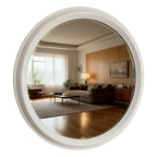 Large Round White Mirror Modern Decor Thick Abstract Art Frame Wall 90cm x 90cm