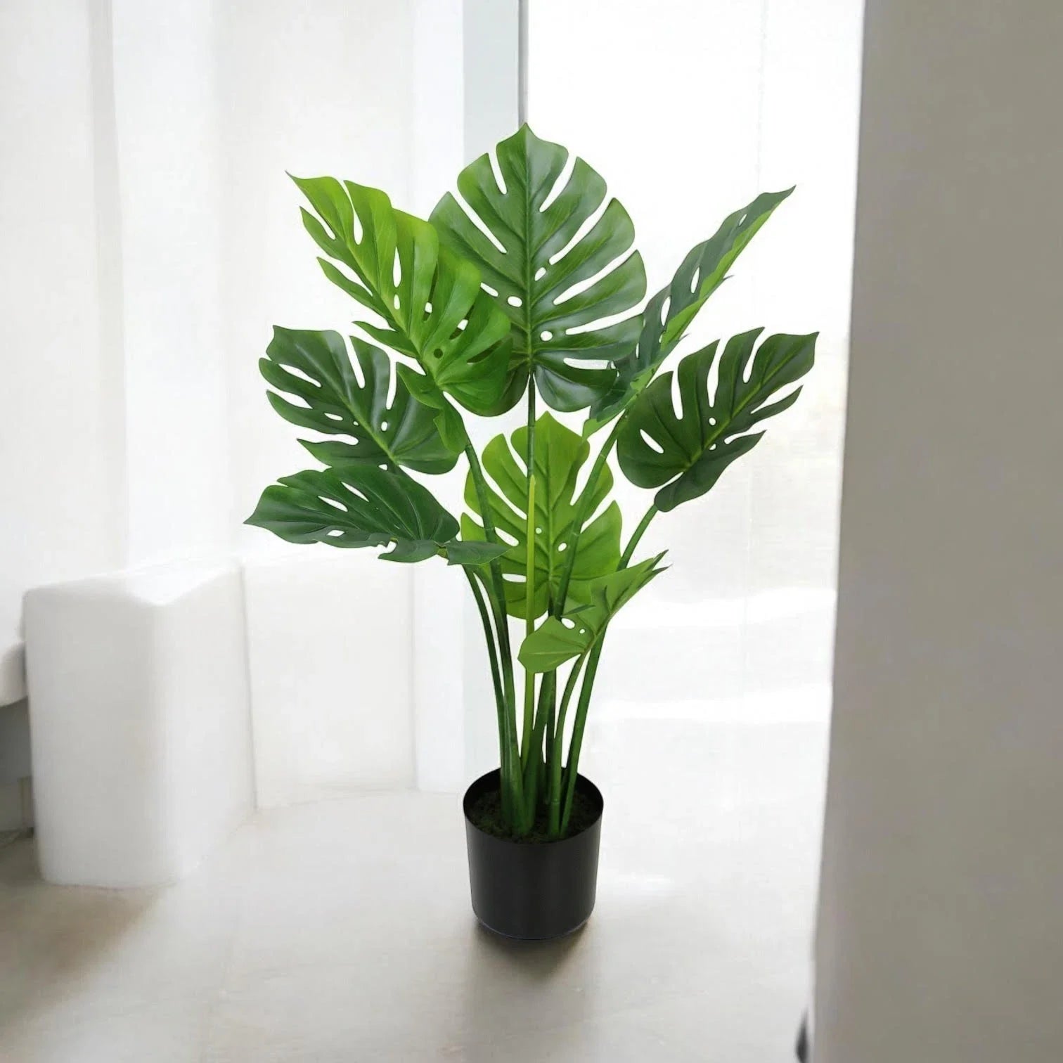 Monstera Bonsai Tree 90cm Large Artificial Fake Tropical Plant Indoor Outdoor
