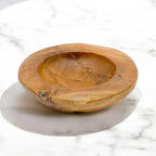Teak Root Bowl 30cm | Handcrafted Rustic Wooden Fruit Bowl | Antique Natural Wood Home Decor | Kitchen Centrepiece Gift
