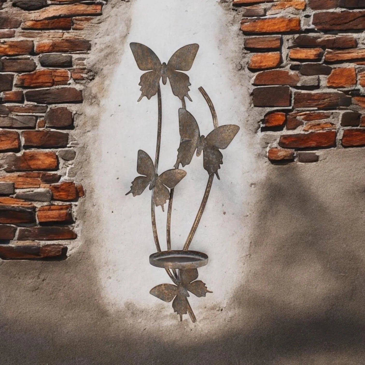 Butterfly Candle Holder Gold Wall Mounted Metal Home Art Deco Gift 45cm