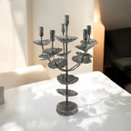 Flower Shaped Candelabra Candle Holder Silver Metal Home Art Deco Gift 57cm