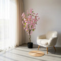 Pink Cherry Tree 120cm Large Artificial Fake Tropical Plant Pot Indoor Outdoor